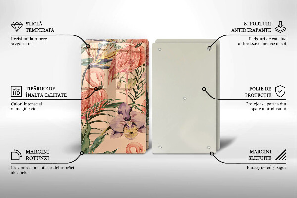 Tocător de bucătărie Ilustrație cu flamingo