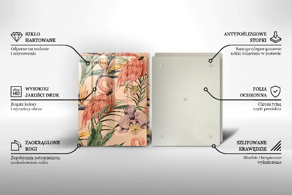 Tocător de bucătărie Ilustrație cu flamingo