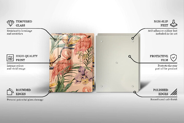 Tocător de bucătărie Ilustrație cu flamingo