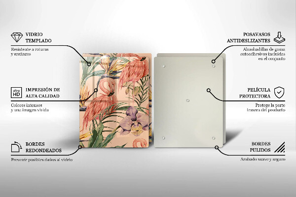 Tocător de bucătărie Ilustrație cu flamingo