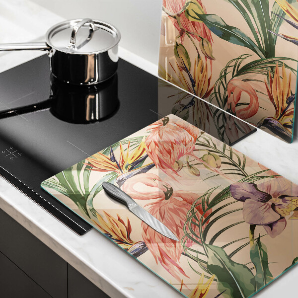 Tocător de bucătărie Ilustrație cu flamingo