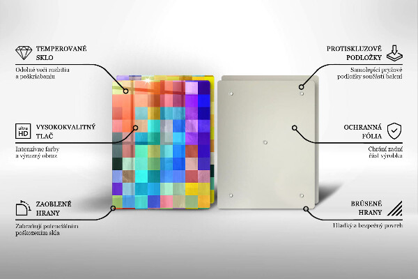 Tocător de bucătărie Pătrate de pixeli colorate
