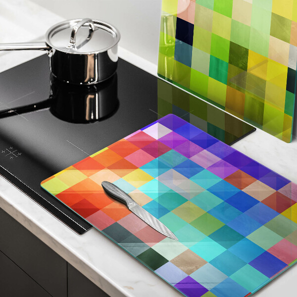 Tocător de bucătărie Pătrate de pixeli colorate
