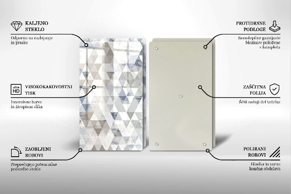 Tocător de bucătărie Model de triunghiuri