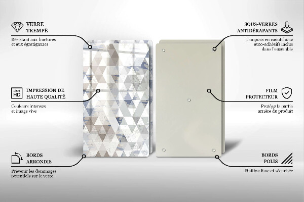 Tocător de bucătărie Model de triunghiuri