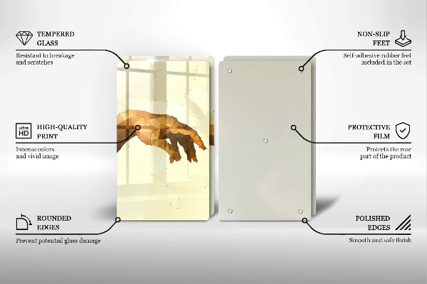 Tocător de bucătărie Crearea mâinilor lui Adam