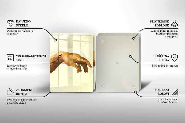 Tocător de bucătărie Crearea mâinilor lui Adam