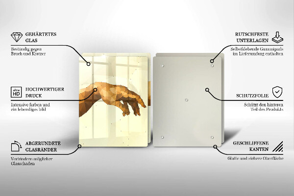 Tocător de bucătărie Crearea mâinilor lui Adam