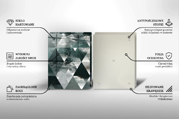 Tocător de bucătărie Triunghiuri și apă