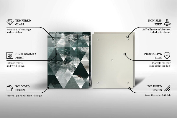 Tocător de bucătărie Triunghiuri și apă