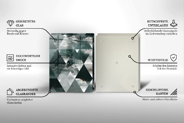 Tocător de bucătărie Triunghiuri și apă