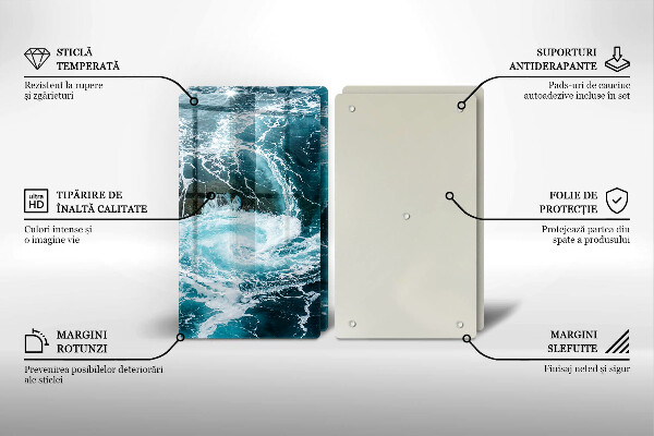 Tocător de bucătărie Valuri spumoase de apă