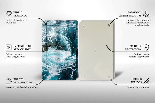 Tocător de bucătărie Valuri spumoase de apă