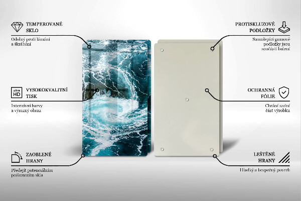 Tocător de bucătărie Valuri spumoase de apă