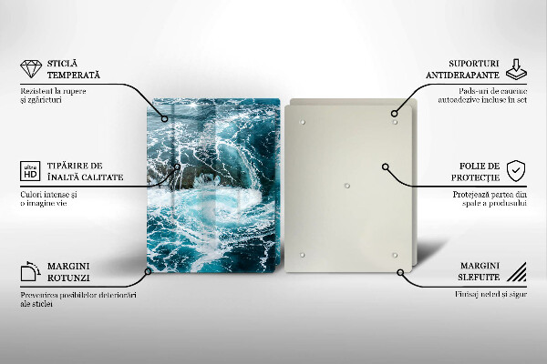 Tocător de bucătărie Valuri spumoase de apă