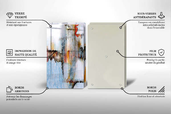 Tocător de bucătărie Vopsele de abstractie