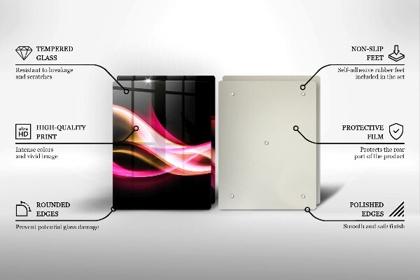 Tocător de bucătărie Fum neon abstract