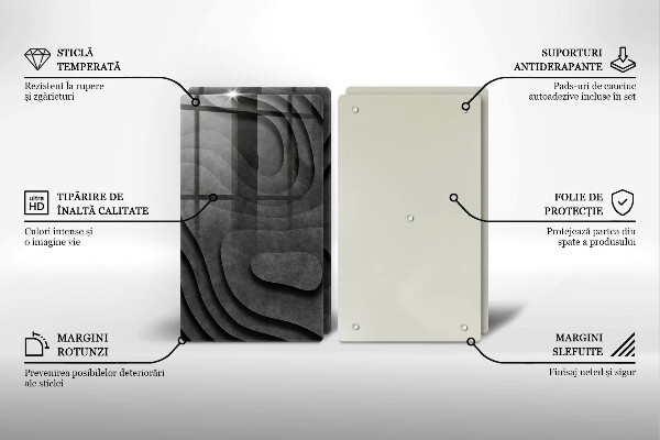 Tocător de bucătărie Forme de piatră 3D