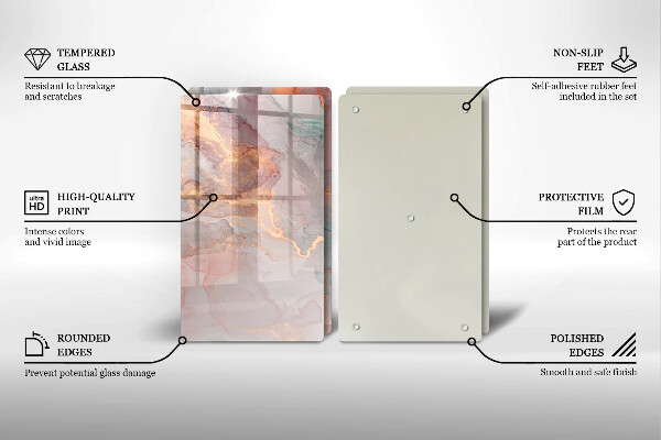 Tocător de bucătărie Marmură cu aur