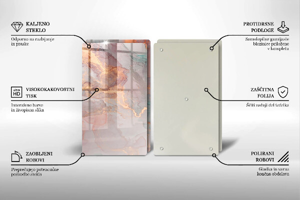 Tocător de bucătărie Marmură cu aur