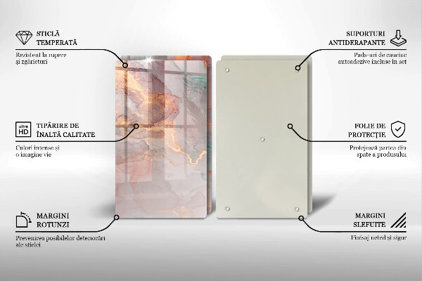 Tocător de bucătărie Marmură cu aur