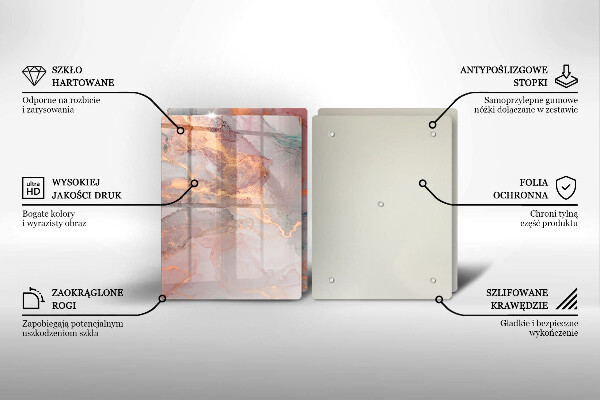 Tocător de bucătărie Marmură cu aur