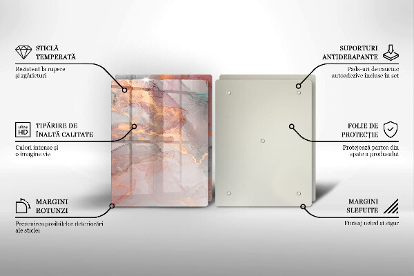 Tocător de bucătărie Marmură cu aur