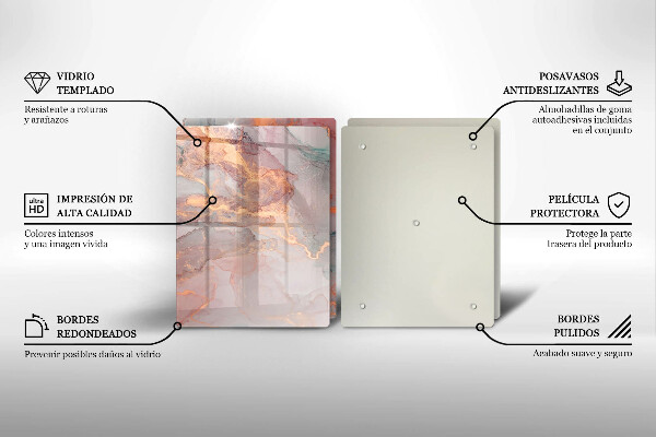 Tocător de bucătărie Marmură cu aur
