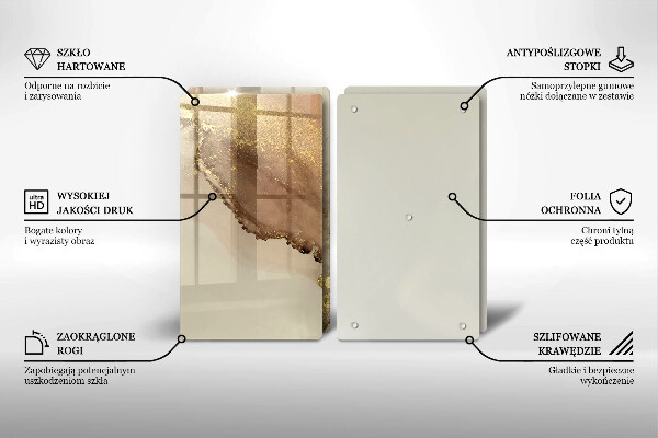 Tocător de bucătărie Abstracția aurului