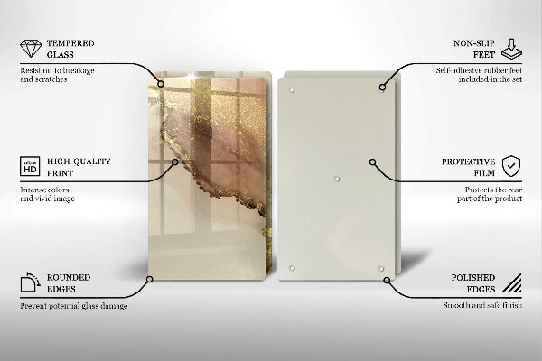 Tocător de bucătărie Abstracția aurului