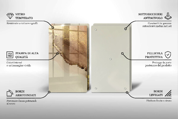 Tocător de bucătărie Abstracția aurului