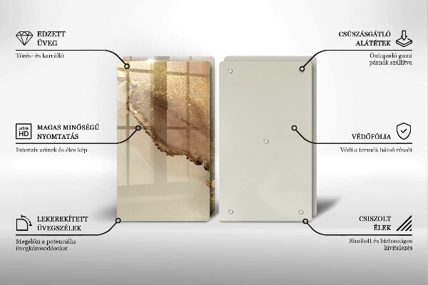 Tocător de bucătărie Abstracția aurului