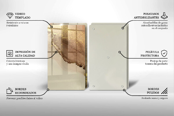 Tocător de bucătărie Abstracția aurului