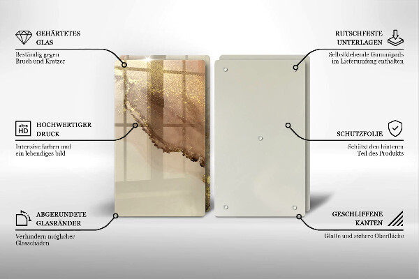 Tocător de bucătărie Abstracția aurului