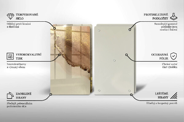 Tocător de bucătărie Abstracția aurului