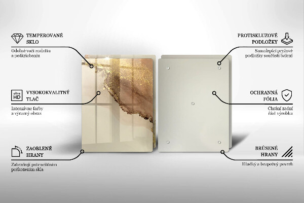 Tocător de bucătărie Abstracția aurului
