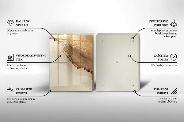 Tocător de bucătărie Abstracția aurului