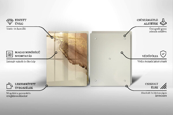 Tocător de bucătărie Abstracția aurului