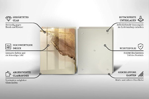 Tocător de bucătărie Abstracția aurului