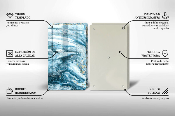 Tocător de bucătărie Structură cu aur