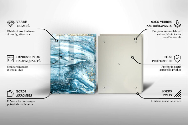 Tocător de bucătărie Structură cu aur