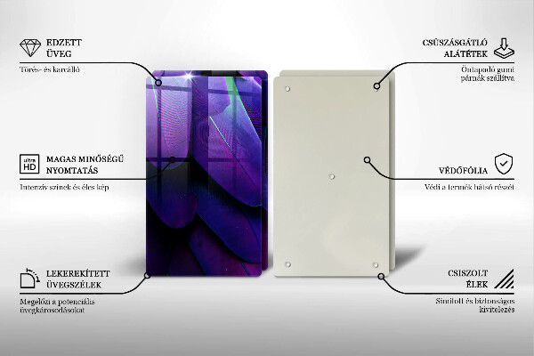 Tocător de bucătărie Neon pene