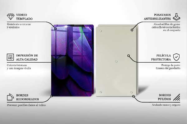 Tocător de bucătărie Neon pene