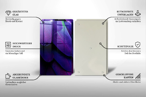 Tocător de bucătărie Neon pene