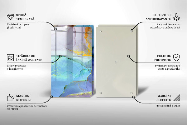 Tocător sticlă Piatră de aur crăpată