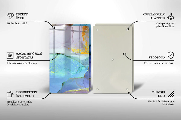Tocător sticlă Piatră de aur crăpată