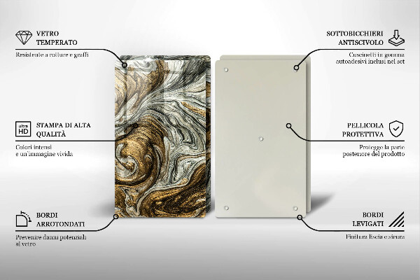 Tocător sticlă Abstracție bogată