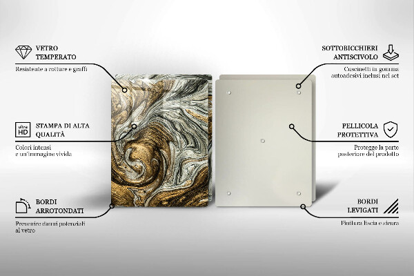 Tocător sticlă Abstracție bogată