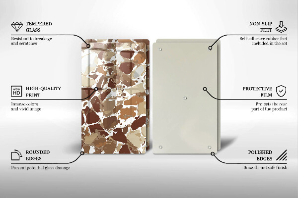 Tocător sticlă Pete decorative de piatră