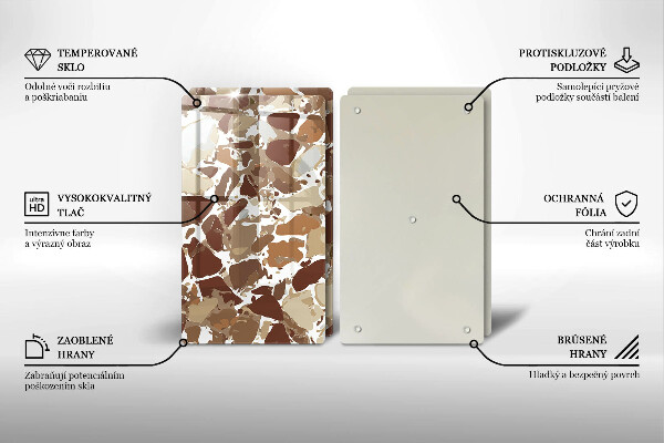 Tocător sticlă Pete decorative de piatră